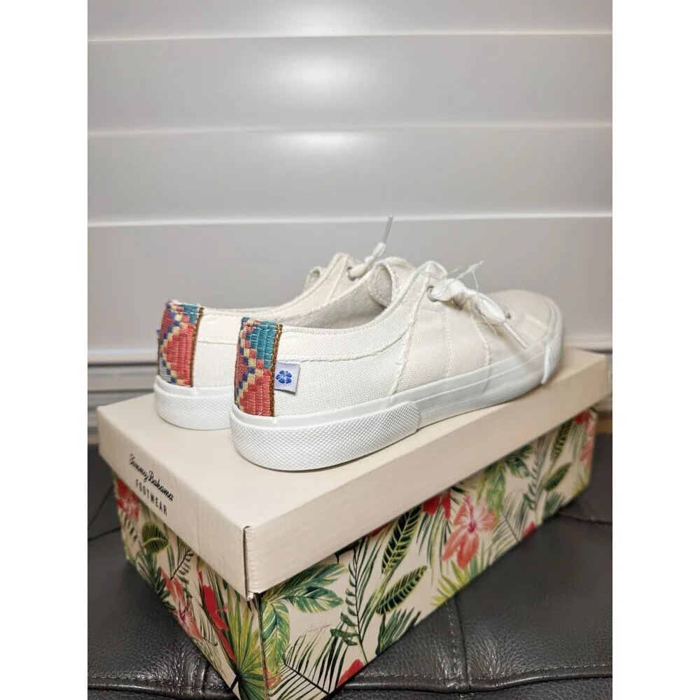 Tommy Bahama White Canvas Sneakers Low Top Casual Shoes Women’s 7.5